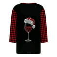 thumbnail image 4 of UngA Women's 3/4 Sleeve Tops Christmas V-Neck Shirt for Women Merry Tree Graphic Festival Shirts Vacation Trendy Tops Womens Christmas T Shirts,Size XL, 4 of 5