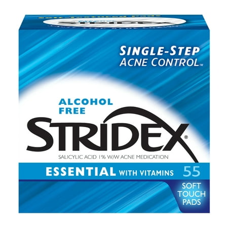 Stridex Essential Acne Treatment Pads, 1% Salicylic Acid, 55