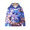 thumbnail image 3 of Sudadera de manga larga para niñas, sudadera con capucha con estampado de gatito blanco de dibujos animados, moda deportiva de otoño, sudaderas con capucha para niñas, ropa para niños, 3 of 5