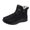 Black, variant on Womens Ankle Booties with Comfortable Warm Fur Lined Outdoor Solid Color Plus Size Fleece-Lined Warm Round-Toe Zipper Snow Boots for Women