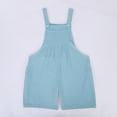 thumbnail image 6 of LUOGENLI Girls Jumpsuits Girls Summer Sleeveless Casual Romper Spaghetti Strap Shorts Jumpsuit with Pockets Girls Rompers Size 6-7 3 Pack Rompers for Girls Size 14-16 Light Blue 10-12 Years, 6 of 9