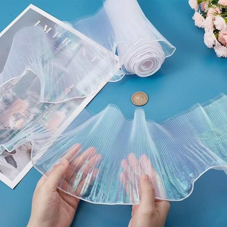 Pleated Satin Organza Lace Ribbon Retro Ruffle Trim Chiffon