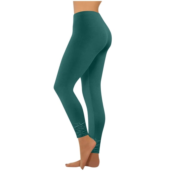 BONIXOOM Workout Leggings Women, High Waist Ruched Ankle Leggings, Stretchy Yoga Workout Pants Green Xs-4XL
