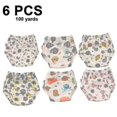 thumbnail image 2 of 6 Pack Unisex Cotton Reusable Potty Training Underwear Breathable Toddler Boys And Girls Pee Training Underpants Waterproof Training Pants A, 2 of 3