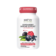 Maty's All Natural Super Berry Immune Support + Vitamin D3 Gummies