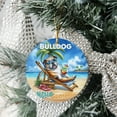 thumbnail image 3 of Bulldog Hello Summer Beach Theme with Sunglasses and Tropical Cocktail Ceramic Round Ornament Dog Lover Gifts Idea Home Tree Decor - 00009, 3 of 5
