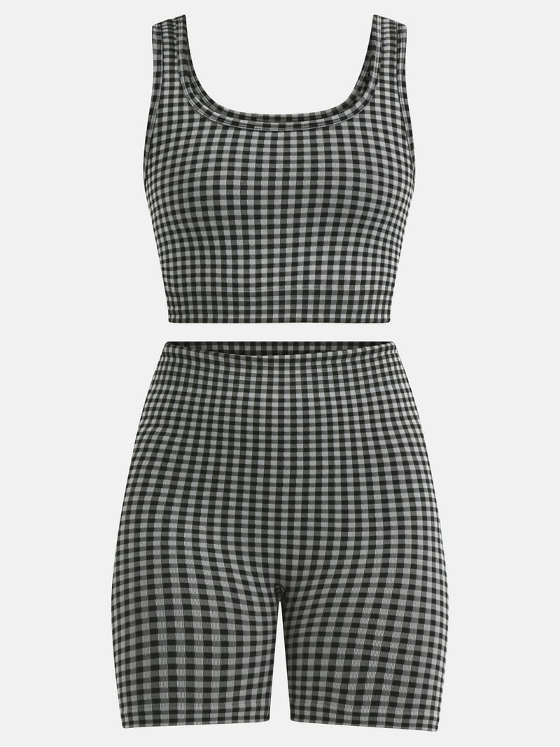 CROPPED SHRITS - graph plaid - サイズ０ $_12.JPG?set_id=880000500F