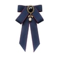 thumbnail image 1 of Broche de lazo de cinta, broche de lazo, pajarita preatada, decoración de moda, lazo elegante Azul oscuro, 1 of 8