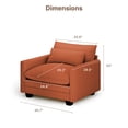 thumbnail image 2 of Noelse Oversized Modular Seactional Accent Chair, Deep Seat Single Sofa with 1 Pillows, Modern Corduroy Sofa Chair for Living Room Bedroom Apartment, Orange, 2 of 14