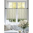 thumbnail image 4 of Green Floral Sheer Curtains 54 Inch Length 2 Panels Set, Spring Flowers Voile Window Treatment Rod Pocket Short Kitchen Curtains Drapes for Bedroom 52"x54"x2, 4 of 7