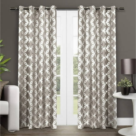 Exclusive Home Modo Metallic Geometric Window Curtain Panel Pair with Grommet Top  Walmart.com