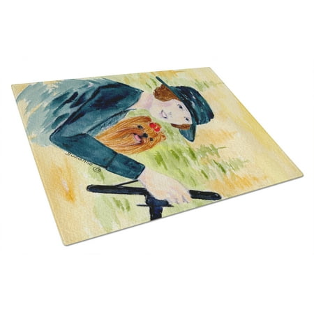 

Carolines Treasures SS8550LCB Lady driving with her Yorkie Glass Cutting Board Large 12H x 16W multicolor