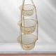 thumbnail image 3 of Cesta colgante de hierro de 3 niveles para frutas y verduras, organizador de frutas de alambre resistente de 3 niveles dorado, 3 of 9