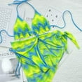 thumbnail image 3 of Sexy Green Y2K Bikini Set 3pieces Bra Thong Skirts Set 2024 Womens Halter Swimwear Bathing Suit, 3 of 6