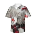 thumbnail image 2 of Picia Christmas Snowman With Hat Gentle Cotton Regular Fit Short Sleeve Casual Hawaiian Shirt for Men-Large, 2 of 9