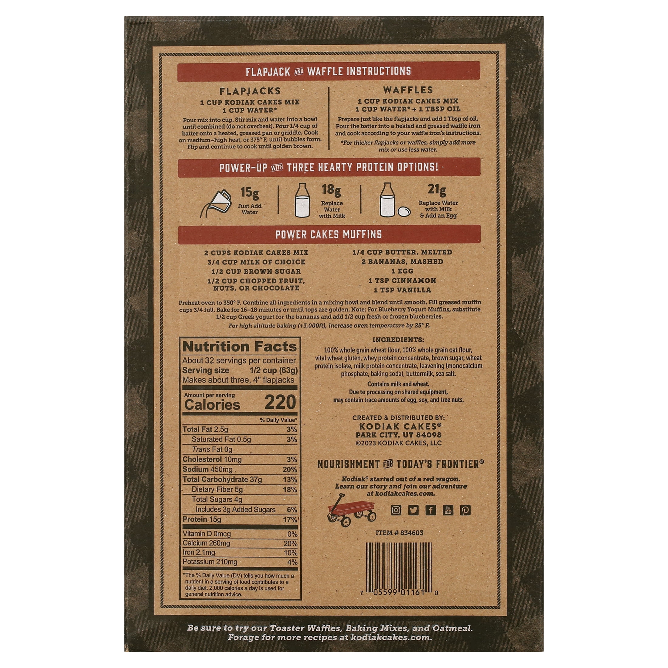 Kodiak Power Cakes Flapjack and Waffle Mix, Buttermilk, Protein
