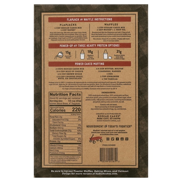 Kodiak Power Cakes 72oz - Baking mixes for - Walmart Business Supplies