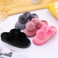 thumbnail image 6 of GHSOHS Bunny Slippers for Women Cute Rabbit Ear Cartoon House Slippers Winter Warm Soft Furry Slides Bedroom Slippers Home Shoes(36-37,Grey), 6 of 6