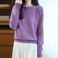 thumbnail image 3 of Womens Sweater Basic Tops, Long Sleeve Pullover for Women Spring Casual Knitted Solid Color Crewneck Sweaters Fall Clothes, 3 of 4