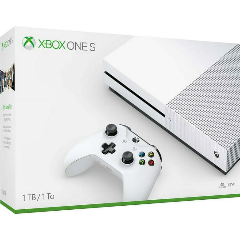 Restored Microsoft 234 00051 Xbox One S White 1TB Gaming Console with Arc Lightning Controller Included BOLT AXTION Refurbished