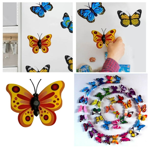 Autocollants Muraux 3D pour Réfrigérateur Maison Fournitures d'Art Uniques pour Décoration de Fête Accessoires Muraux Polyvalents