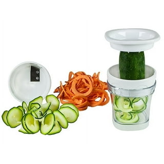 Paderno World Cuisine A4982807 8-Cut Collapsible Spiralizer, Folding 7-Blade, White