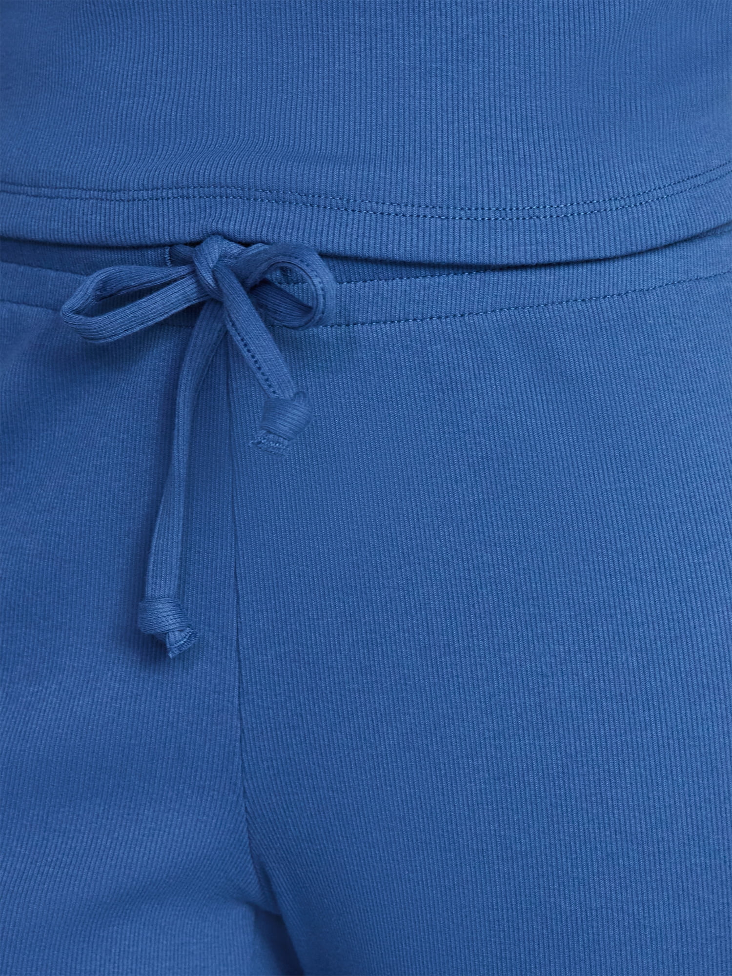 No Boundaries Rib Tee and Pants Sleep Set, 2-Piece, Women's XXS-3X