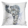 thumbnail image 1 of BSDHOME Watercolor Animal Snow Leopard Blue Wild Pillow Case 16x16 Inches Pillowcase, 1 of 1