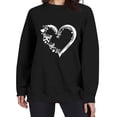 thumbnail image 6 of Generic Women's Casual Heart Printed Drop Shoulder Tops Round Neck Long Sleeve Sweatshirt, 6 of 7