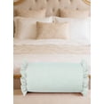 thumbnail image 2 of 8x20in Striped Bolster Pillow With Ruffled Edges - Soft Cylindrical Neck Roll Support Pillow For Bed Sofa Lumbar Relaxing Home Decor, 2 of 4