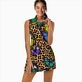 thumbnail image 2 of Leopard print colorful butterfly pattern Sports Dresses Women Tennis Dress Outdoor Badminton Golf Quick-Drying And Breathable Sports Dress, 2 of 4