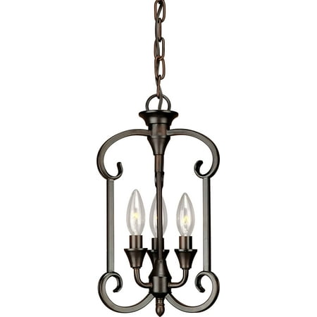 Forte Lighting 7000-03 Antique Bronze Three Light Foyer Pendant