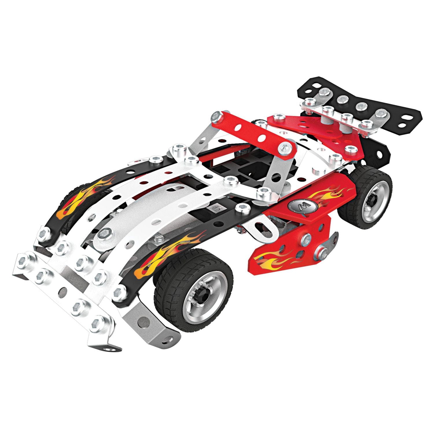 Meccano, Kit de construction STEM, Véhicules de course 10 en 1 avec 225 pièces et de vrais outils, jouets pour enfants à partir de 8 ans