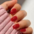 thumbnail image 2 of Press On Nails JOYVVEW Red, tamaño mediano, cuadrado, rojo vino, 28 unidades, 2 of 7