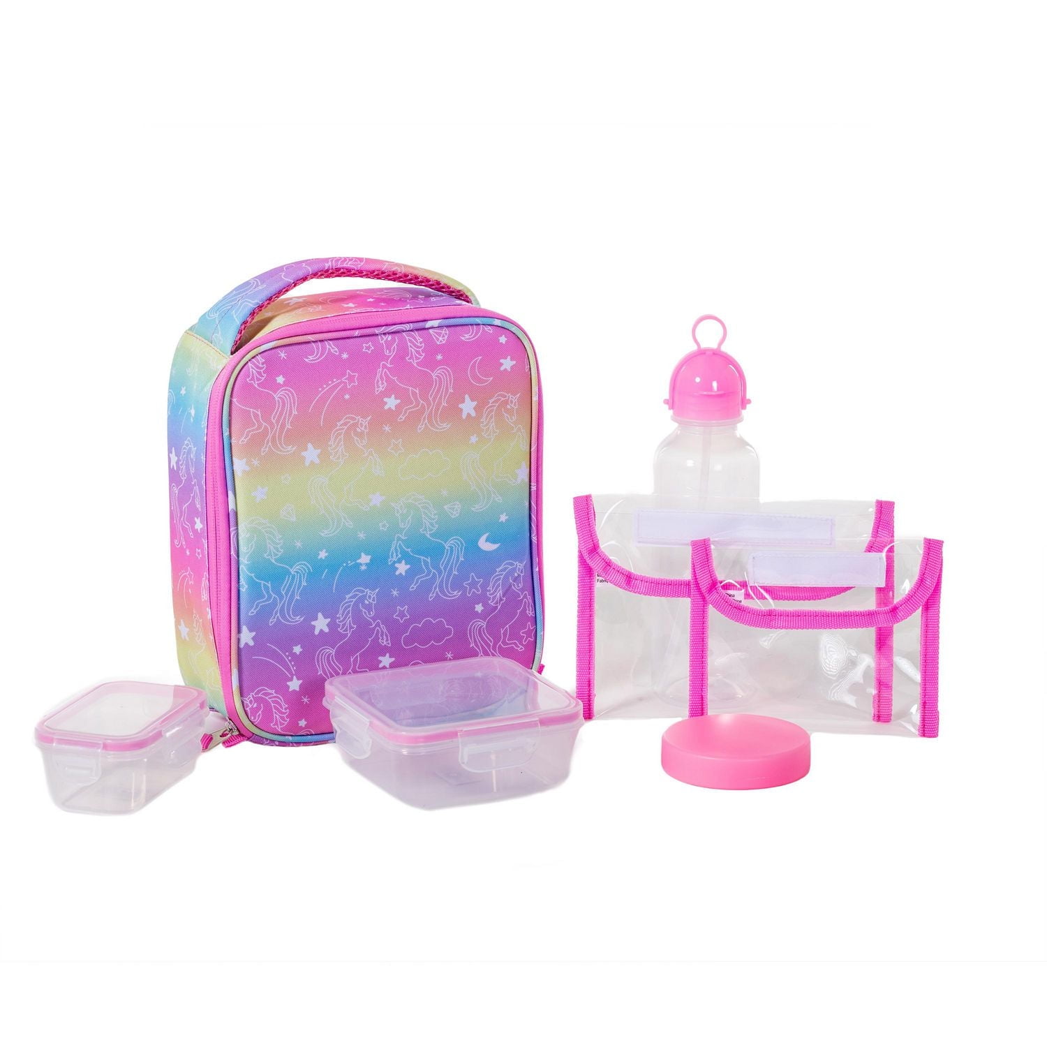 7-Piece Lunch Bag Set, unicorn, Made of 600D Polyester