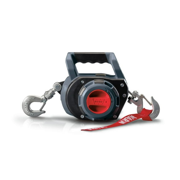 Warn Winch 101575 Portable; Powered By Standard Portable Drill; 750 Pound Line Pull Capacity; 40 Foot Synthetic Rope; Hawse Fairlead; Rigging Hook