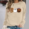 thumbnail image 2 of Jsaierl Halloween Sweatshirts Women Funny Pumpkin Graphic Pullovers Soft Classic Round Neck Long Sleeve Sweater Tops Halloween Party Supplies, Sizes S-2XL, 2 of 7