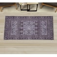 thumbnail image 1 of Vintage Decorative Rug, Ethnic Style Flower Petals Motives on Grunge and Weathered Backdrop, Quality Carpet for Bedroom Dorm and Living Room, 6 Sizes, Purple Grey, by Ambesonne, 1 of 1