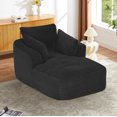 thumbnail image 3 of MAYEERTY Oversized Corduroy Chaise Lounge Sofa, Modern Couch with Spring Cushion for Apartment, 45*65*36"Black, 3 of 9