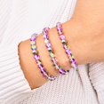 thumbnail image 2 of Violet Andromeda | Silver | Galaxy Glass Bead Bracelet, 2 of 9