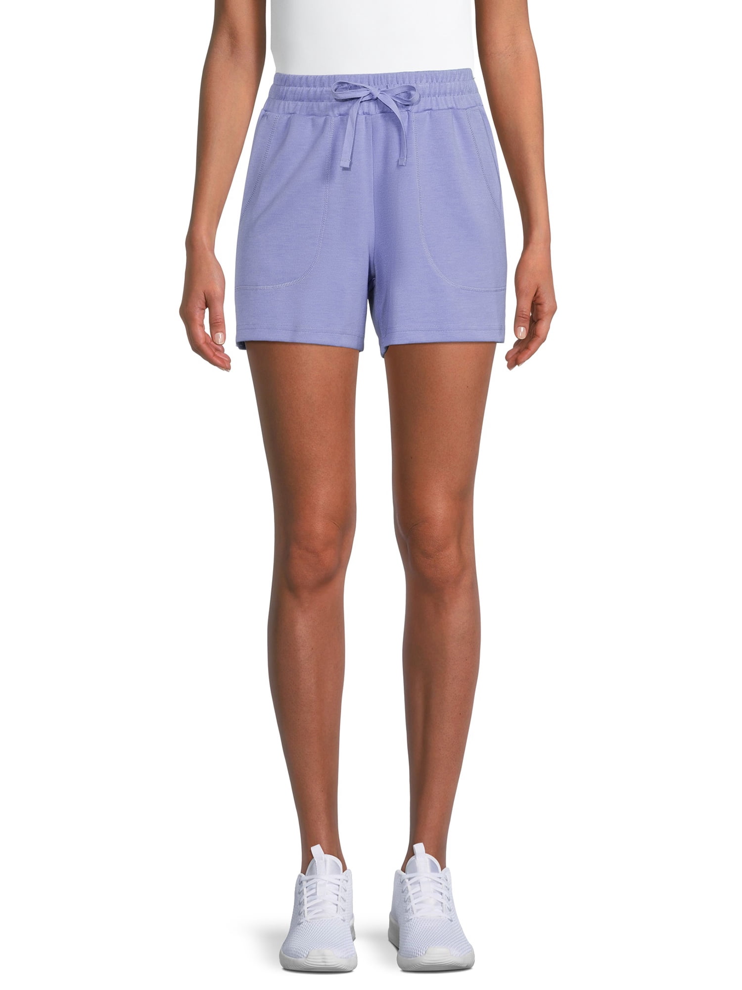 Avia Women's Knit High Rise Shorts With Pull-On Drawstring And Pockets -  Walmart.com