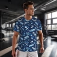 thumbnail image 3 of Wukai Blue Bus Print Men's Short-Sleeved Mesh T-Shirt,Quick-Dry Short Sleeve Workout T-Shirt-, 3 of 8