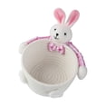 thumbnail image 2 of Easter Bunny Basket Woven Candy Bowl, Fabric Rope Storage Basket for Eggs Chocolate Cookies, Cute Rabbit Decorative Gift Container, Holiday Party Centerpiece Bowl for Treats Desserts Display, 2 of 6