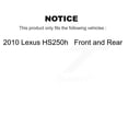 thumbnail image 2 of Transit Auto Front Rear Wheel Hub Bearings Assembly Disc Brake Rotors and Semi-Metallic Pads Kit (10Pc) for Car 2010 Lexus HS250h - Left Right Side (Driver Passenger) KBB-106294, 2 of 10