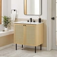 thumbnail image 2 of Vanity Cabinet (Sink not included), Brown Oak, Wood, Hotel Bedroom Bathroom, Modern Contemporary HB36372, 2 of 10