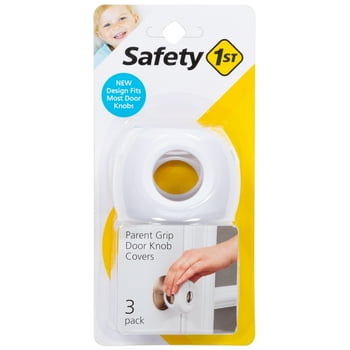 Safety 1st Parent Grip Door Knob Safety Lock Covers, White, 3 Pack