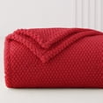 thumbnail image 5 of Whale Flotilla Fuzzy Fleece 50"x70" Throw Blanket for Couch, Fluffy Warm Soft Jacquard Blankets for All Seasons, Lightweight and Cozy, Red, 5 of 10