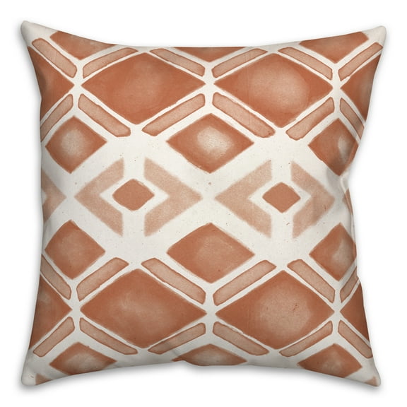 Creative Products Terra Cotta Watercolor Geo 18x18 Indoor / Outdoor Pillow