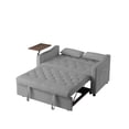 thumbnail image 5 of Velvet Sleeper Sofa Bed with Side Table, 3-in-1 Pull Out Loveseat with Adjustable Backrest, Modern Futon Couch with 2 Pockets and Pillows, Convertible Small Love Seat for Living Room, Bedroom, Grey, 5 of 7