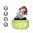 thumbnail image 2 of Leaf Storage Toy Bag Chair, Pattern with Leaves in the Springtime Greenery Bushes Ecology Garden Growth, Stuffed Animal Organizer Washable Bag, Small Size, Apple Green White, by Ambesonne, 2 of 3